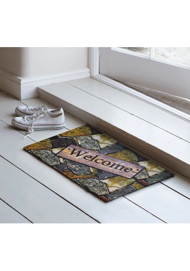 Taş Desenli Kauçuk İç Ve Dış Kapı Önü Paspası 40x70