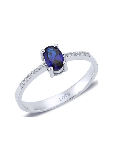 Lova Pırlantalı Oval Safir Yüzük - 1020284