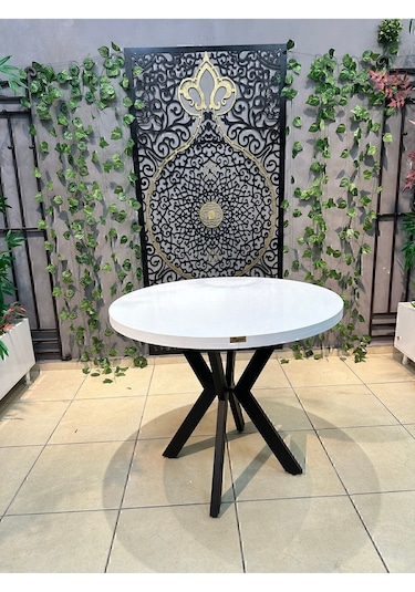 Royal Elisa Yuvarlak 4 Kişilik Mutfak Masasi Takimi Soft12 Gri