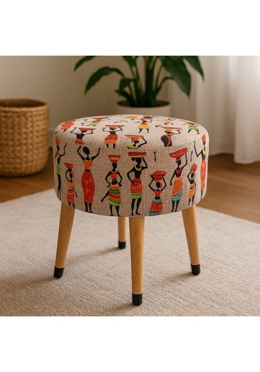 Puf Koltuk Tabure - Etna Ütopya Bej - Gold