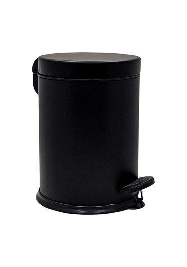 Banyo Seti 2'li Siyah Renk 3l Çöp Kovası + Klozet Fırçası Kolay Temizlik Siyah