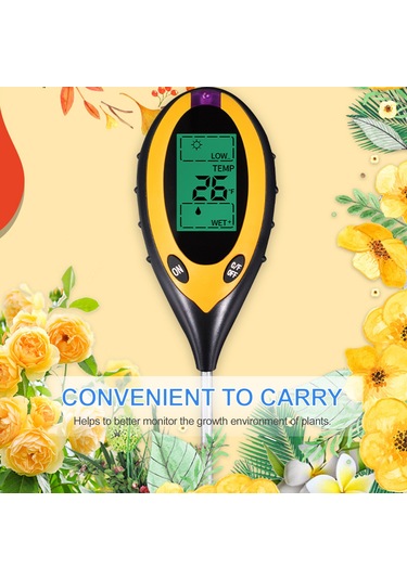 Suofeng Toprak Ph, Nem, Işık Ve Sıcaklık Testeri - Bahçe Bitkileri İçin 4'lü Profesyonel Gönüllü Ölçer