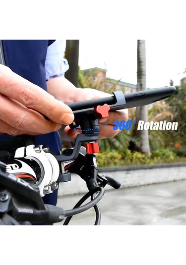 Gajeena Bisiklet Ve Motosiklet İçin 360 Dönebilen Alüminyum Telefon Tutucu - 25-31.8mm Gövdeye Uyumlu Diğer