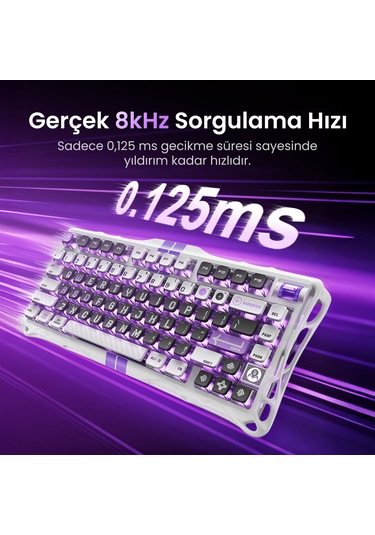 Gravastar Mercury V75 Hall Effect, Rapid Trigger 8.000 Hz Kablolu Manyetik Klavye + Xpro 32.000 Dpı Optik