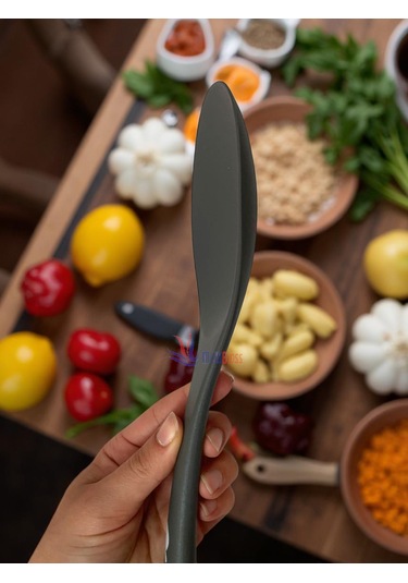 Isıya Dayanıklı Sert Uçlu 30 Cm Büyük Silikon Kaşık 1 Adet