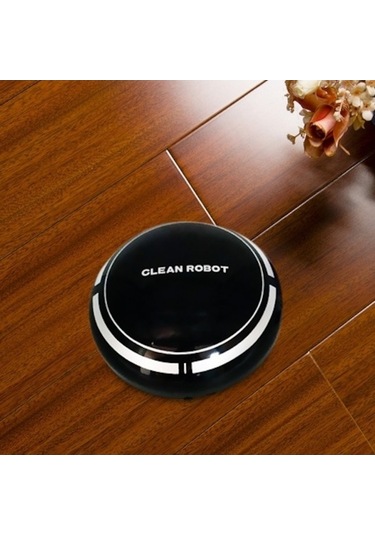 2 In 1 Şarj Edilebilir Zemin Süpürme Robotu Toz Toplayıcı Akıllı Otomatik İndüksiyon Zemin Süpürme Robotu Elektrikli Süpürge Siyah Siyah