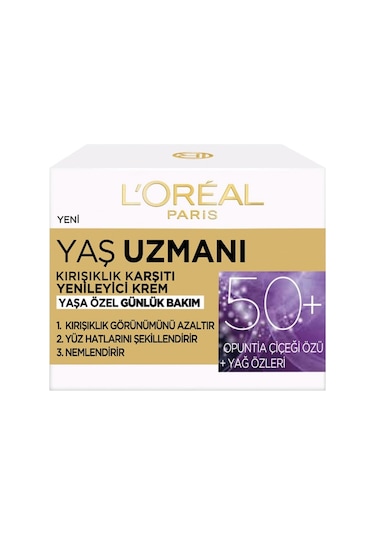 L'Oreal Paris Yaş Uzmanı 50+ Kırışıklık Karşıtı Yenileyici Krem 50 ML
