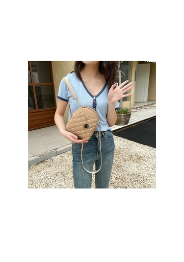 Tuomeng Kadın Modası Çok Yönlü Günlük Düz Renk Sırt Çantası Haki Haki