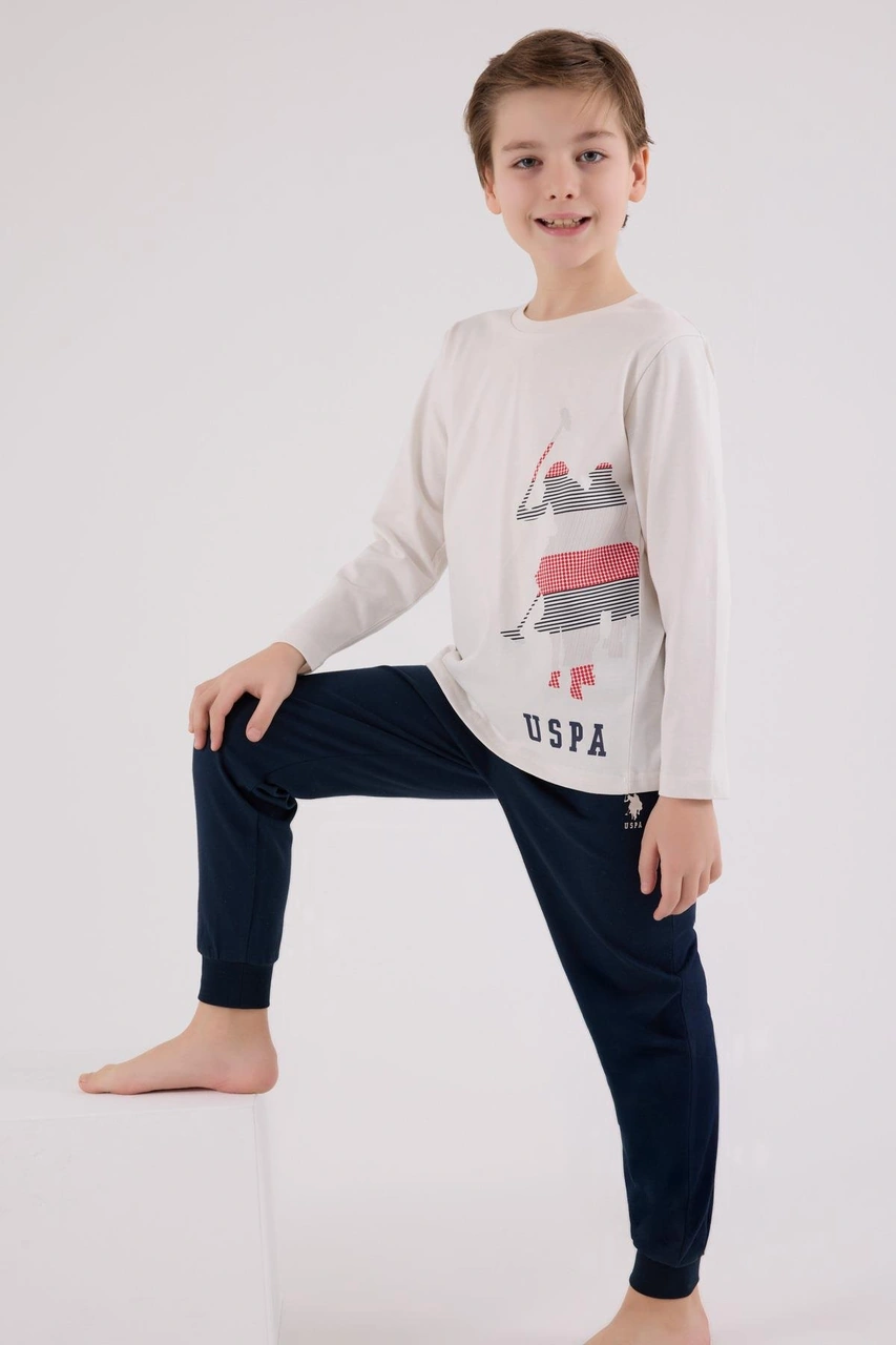 U.s. Polo Assn. Erkek Çocuk Uzun Kol Pijama Takım Taş-1801 Taş