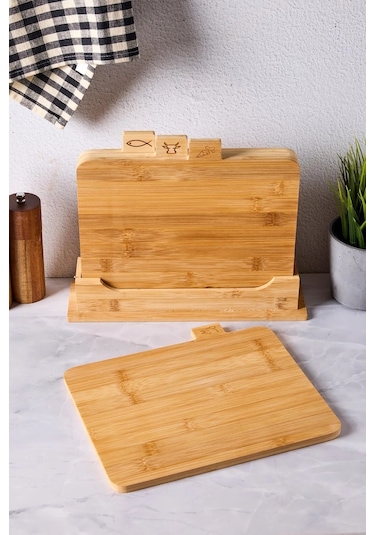 Perotti Piero 4'lü Standlı Kesme Doğrama Tahtası 16619 Ahşap