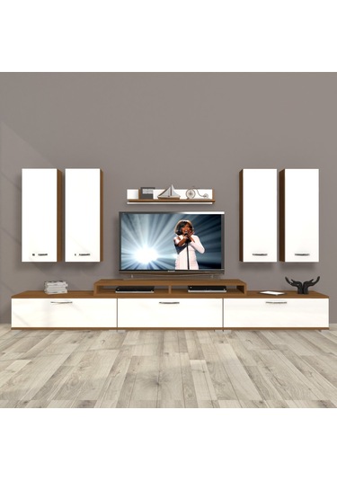 Decoraktiv Ekoflex 8d Slm Tv Ünitesi Tv Sehpası Ceviz - Beyaz