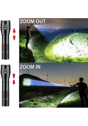 Valkyrie Çift Fonksiyonlu Ultraviyole Mor Işık Ve Xml-t6 El Feneri Dual Mode 2000 Lümens Siyah