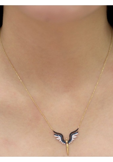 14 Ayar Altın Taşlı Melek Kolye Altın