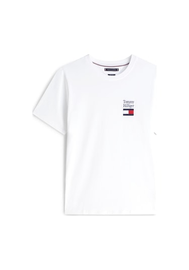 Tommy Hilfiger Erkek Brand Love Text Stack Beyaz T-shirt-13210 Beyaz