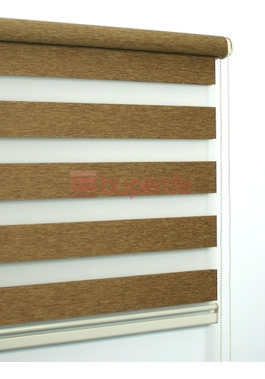 Buperde Açık Kahverengi Sütlü Kahve Bambu Zebra Stor Perde