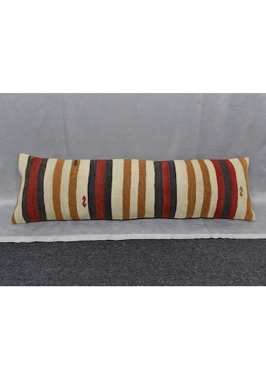 Zehra Abla Halı Yeni El Dokuma Dekoratif Lumbar Kilim Kırlent Yastık Kılıfı 6689 Çok Renkli