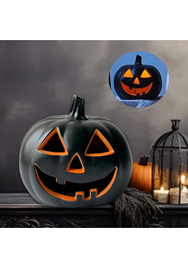 Homyl Cadılar Bayramı Balkabağı Işıklı Dekoratif Heykelcik 21x19x23 Cm