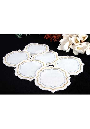 Gold Silver Ipek Görünümlü 6'lı Kahve Yanı Kokteyl Sunum Peçetesi