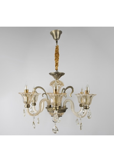 Avize Oturma Ve Salon, Odası,Cam Kol 6 Li