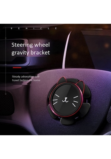 Soulader Araç İçin Vantuzlu Çok Amaçlı Telefon Tutucu, Direksiyon Kenarına Monte Edilebilir Navigasyon Ve Gps Desteği İle Kullanışlı Aksesuar Siyah