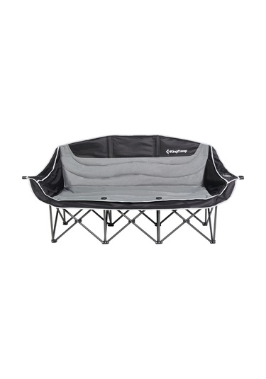 Kingcamp Canna Ultra Konforlu Üç Kişilik Katlanır Kamp Sandalyesi B.grey Gri - Siyah