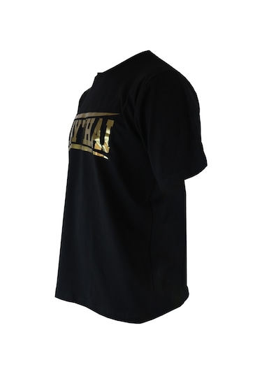 Dragondo Tx8522 Muaythai Tişört Gold Baskılı Muay Thai Tişört Siyah