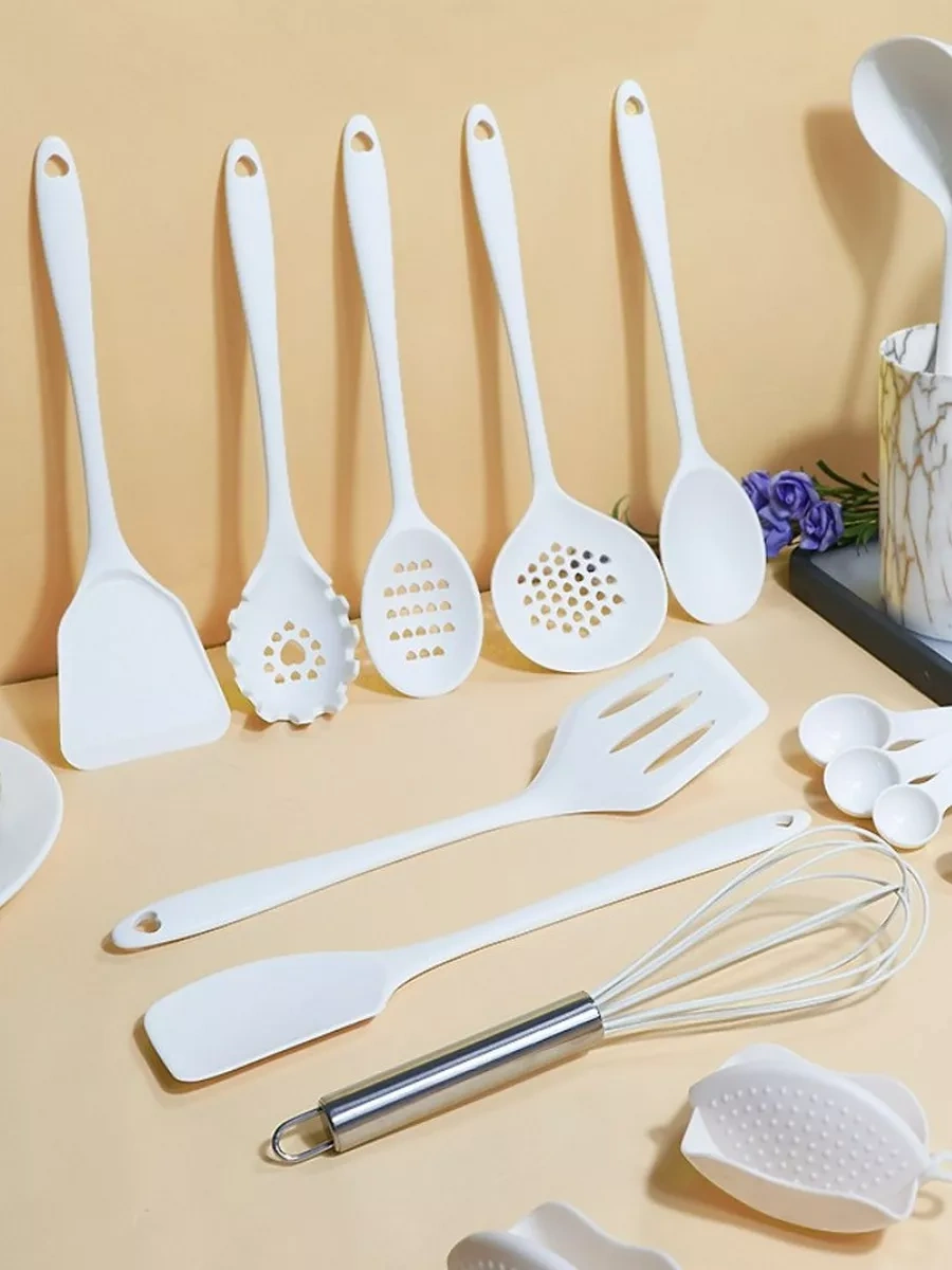 Home&sweet Silikon Spatu Mutfak Seti 21 Parça + Stand 207424370 Bej