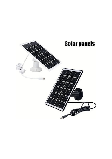 Besthome1 Dream011 5v Usb-c Güneş Paneli Şarj Cihazı, 360 Montaj Braketi, Güvenlik Kameraları İçin Beyaz