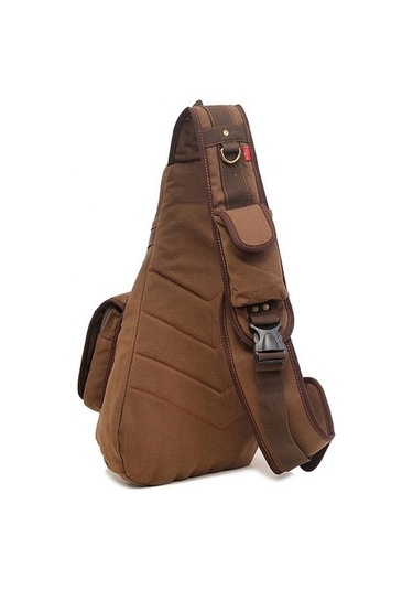 Wondernest Augur 8171 Multifunctional Canvas Chest Bag, Omuz Messenger Crossbody Bag, Ergonomic Design Altın