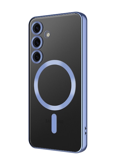 Adige Samsung Galaxy S24 Fe Uyumlu Kılıf Demre Magsafe Kamera Korumalı Mavi