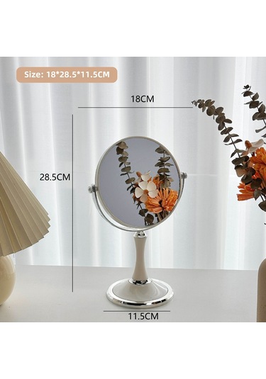 Hangfox 360 Derece Döner Avrupalı Stil Masaüstü Makyaj Aynası, İki Yönlü, 3 Kat Büyütme Özelliği, El İle Çalışır, Ev Ve Banyo İçin