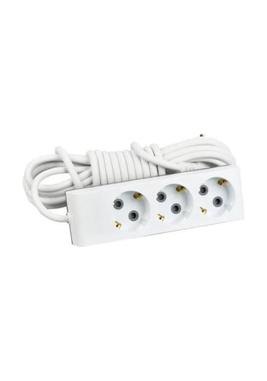 Günsan Priz 3'lü 3 Mt Beyaz Çocuk Korumalı Ve Topraklı