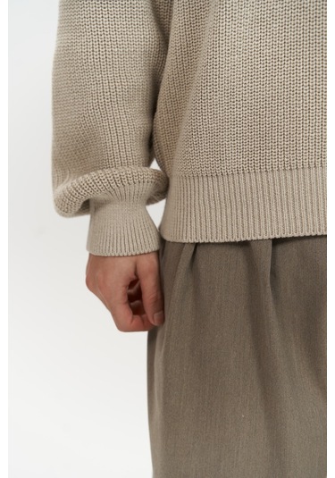 Magnus Polo Yaka Bej Erkek Triko Kazak Bej