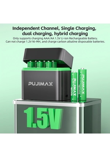 Besthome1 Dream011 Pujımax 8 Hücreli 1.5v Aa Aaa Şarj Cihazı Hızlı Şarj Manyetik Kapak Otomatik Durdurma