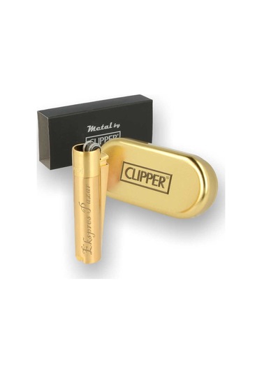 Clipper Kişiye Özel Metal Çakmak Özel Kutulu ve Baskılı Gold