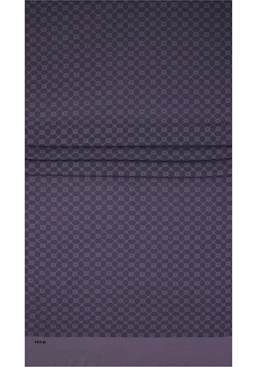 Aker Elegance Monogram Polyester Şal - 1090100 Siyah