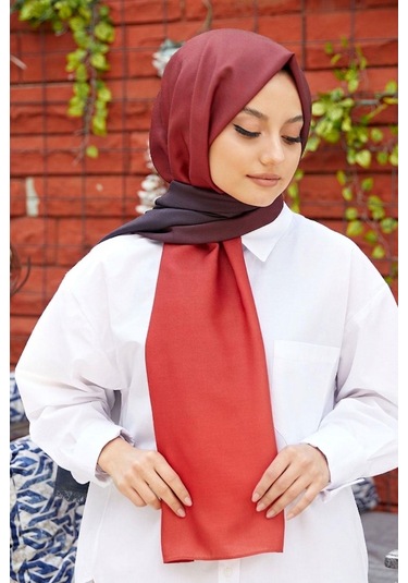 Afvente Degrade Desen Siyah-bordo Soft Pamuk Şal Diğer