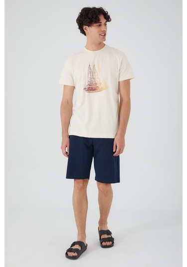 Arnetta Sailing And Sea Kırık Beyaz Erkek Bermuda Takım 001