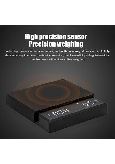 Novahub 3 Modlu Kahve Terazisi: 0.1g Doğruluk, Type-c Şarj, Zamanlayıcı Beyaz Beyaz