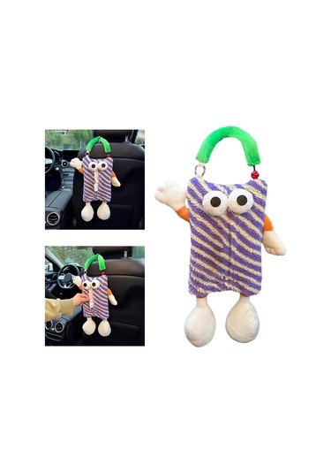 Suntek Magideal Peluş Karikatür Araba Doku Tutucu Yaratıcı Menekşe