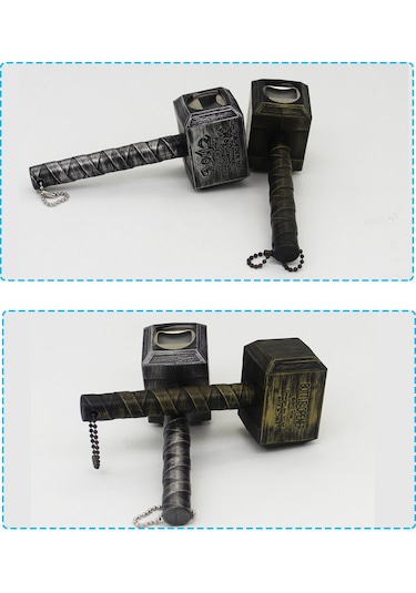 Xiyyadms Gümüş Çekiç Şeklinde Metal Ve Abs Materyalden Yapılmış Ev, Bar, Restoran Kullanıma Uygun Şişe Açıcı Gümüş