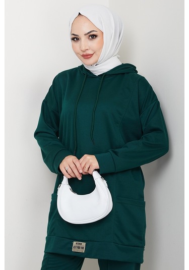 Çift Cepli Kapüşonlu İkili Takım 1663 - Zümrüt Yeşili Zümrüt Yeşili