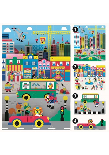 Headu Playrama Puzzle The City 3-6 Yaş