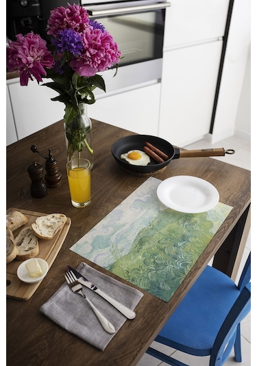 Dekoratif Baskılı Keçe Amerikan Servisi, Supla 2'Li Servis Takım  -380 Çok Renkli