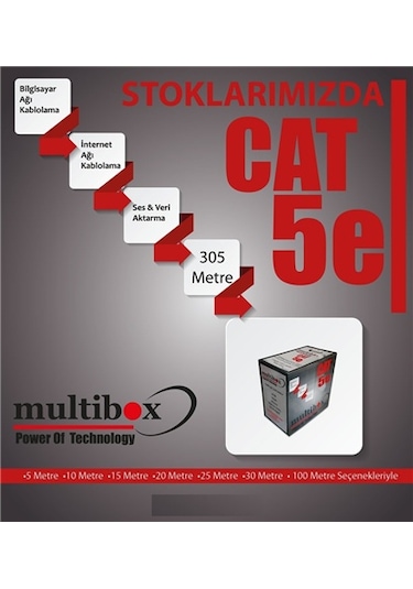 Multibox Cat 5 Ethernet Kablo 305 Metre
