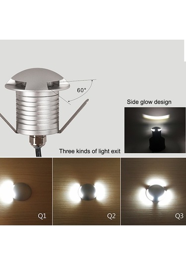 Sones 3w Led Gömülü Polarize Gömülü Lamba Ip67 Su Geçirmez Kaplumbağa Kabuğu Lambası Açık Bahçe Çim Lambası, Beyaz Işık 4000k Q1 Tek Yönlü Işık