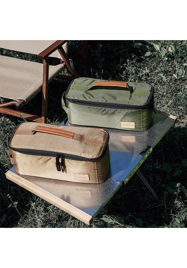 Haki Açık Hava Piknikleri İçin Büyük Kapasiteli Temizlemesi Kolay Çanta Çeşitli Eşyalar Düzenleyici