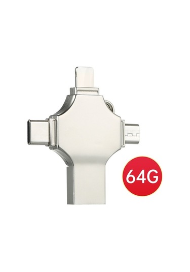 Novahub 64gb Çoklu Bağlantılı Metal Usb Bellek - Type C, Micro Usb Ve İos Uyumlu Hızlı Veri Aktarımı