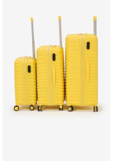 3'lü Set Silikon Kırılmaz Pp Unisex Sarı Valiz Pwvlz005 Sarı