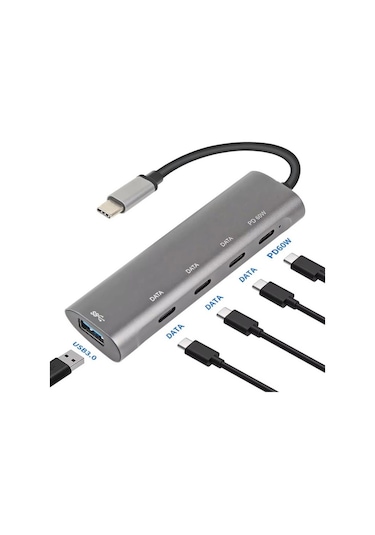 Type C To Usb 3.0 Pd Çoklayıcı 60w Şarj Adaptörü Usb-c Çoklayıcı Çevirici